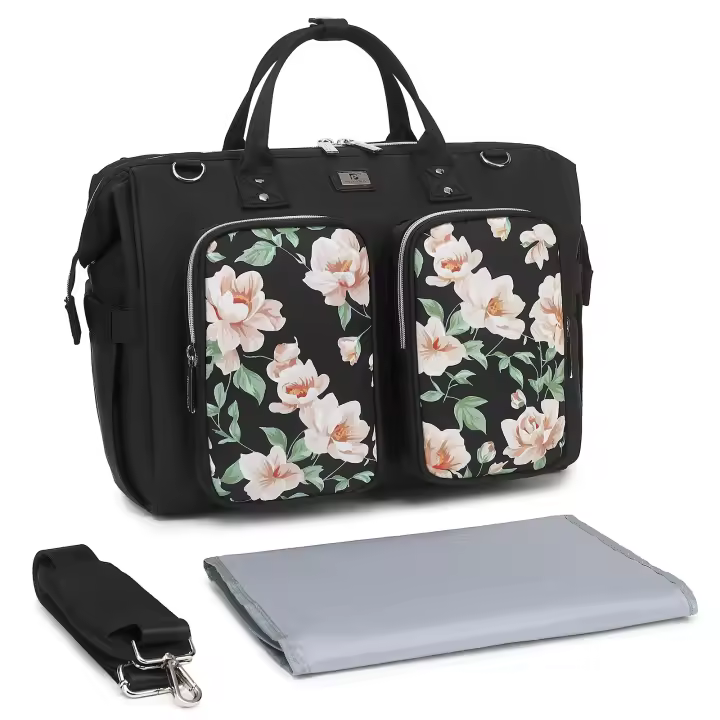 Bolsa de Pañales Pomelo Best Impermeable, Gran Capacidad, 2 Ganchos, Diseño Escocés, Cuidado de Manos - 1
