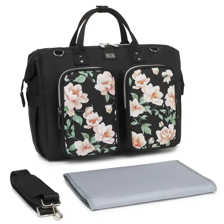 Bolsa de Pañales Pomelo Best Impermeable, Gran Capacidad, 2 Ganchos, Diseño Escocés, Cuidado de Manos - 1