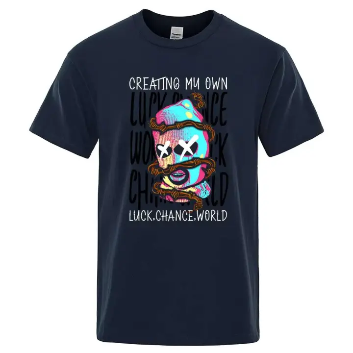 Camiseta de moda para hombre, camisa de algodón con cuello redondo, malla de alambre de púas e ilustraciones de niñas, hip-hop, verano - 1