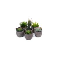 Plantas Artificiales Plásticas Flor Decorativa en Maceta Lleno de Color para Oficina en Casa Paquete de 6 - details 8