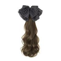 Cola de Caballo baja, lazos negros, extensión de cabello con nudo, postizo, cola de caballo larga y rizada, peluca de cola de caballo con Clip de garra suave Natural para uso diario - details 17