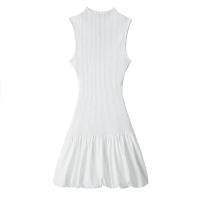 OUWU-Mini vestido de fiesta liso para mujer, Jersey sin mangas con cuello redondo y espalda descubierta, elegante, primavera y verano, 2024 - details 7