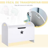 Juguete de Niño Tapa Reversible Diseño con Seguridad 62x40x46,5 cm Amplio Espacio Carga 20 kg Blanco - details 1