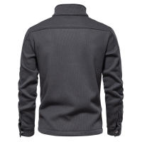 Suéter de manga larga con solapa para hombre, cárdigan con bolsillo, decoración, Color sólido, novedad de otoño e invierno, 2024 - details 6