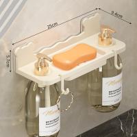 Soporte de jabón autoadhesivo montado en la pared, estante para botellas de champú con drenaje impermeable, soporte de carga grande, ahorro de espacio - details 10