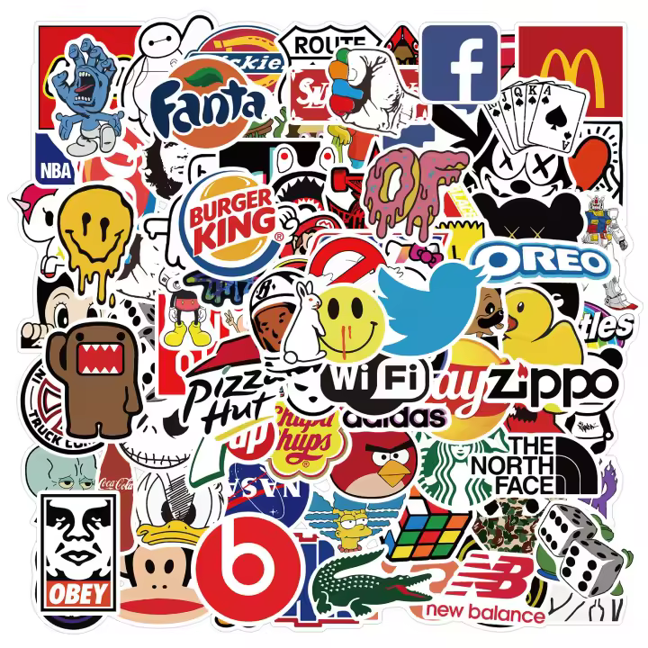 Pak de Pegatinas para Laptop 100pcs Diseños Cool de Vinilo para Coche, Motocicleta, Bicicleta, Equipaje, Graffiti, Computadora, Monopatín Ideal para Adultos, Adolescentes, Niños - 1