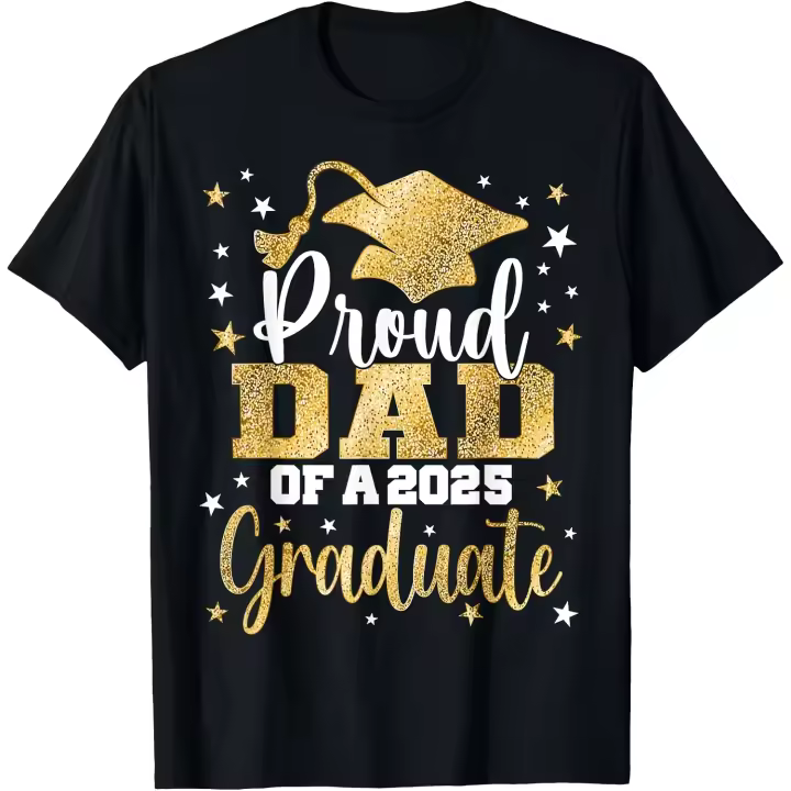 Orgulloso papá de una clase de 2025 graduado senior graduación camiseta hombres camiseta - 1