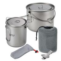 Lixada - maceta colgante portátil de titanio ultraligera, 900 ml/1600 ml, con asa plegable con tapa, utilizada para acampar al aire libre, hacer senderismo, - details 11