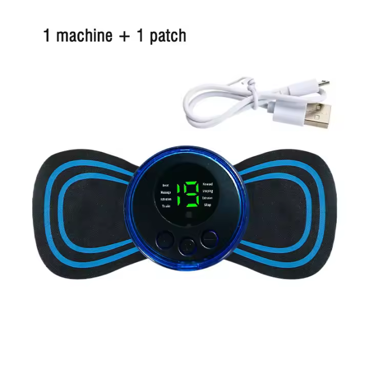 Ems pulso número pantalla pantalla masajeador 8 modos 19 fuerza masajeador Portátil mini cuerpo completo pegatina de masaje - 1