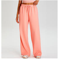Pantalones deportivos ligeros, sueltos, informales, de pierna ancha para mujer, deportes al aire libre, con cordón elástico - details 25