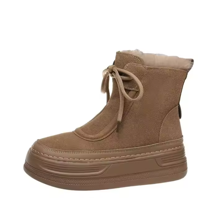Botas cortas y tobilleras de suela gruesa cómodas para caminar al aire libre para mujer con logo de Dropshipping invierno nieve - 1