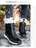 Botas de nieve cálidas de terciopelo para mujer, Botines altos, cómodos, zapatos de senderismo de fondo grueso, Invierno - details 10