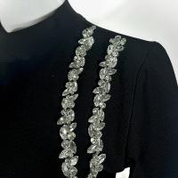 2024 nuevo vestido negro delgado y delgado con cuentas de manga larga vestido largo Maxi vestidos para mujeres - details 4