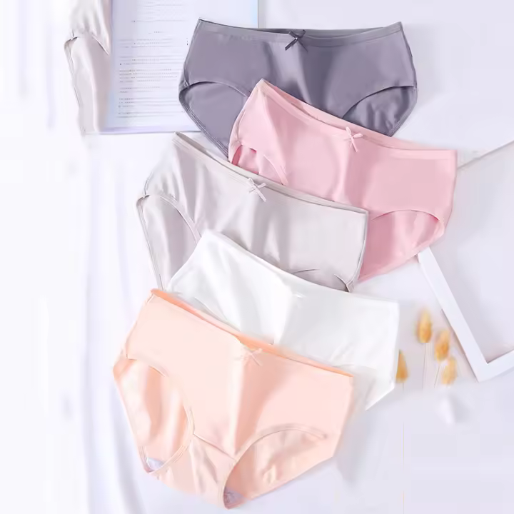 5Pcs Women's Cotton Panties Breathable Underwear Cute Print Girls Briefs Sexy Low Waist Underpants Soft Panty Female Lingerie - 1
