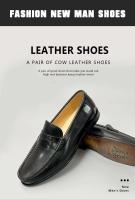 Zapatos de hombre con suela de goma suave negra, estilo de moda, transpirable, de cuero, informal, de verano, superventas - details 6
