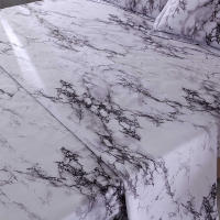 Juego de Ropa de Cama de Mármol 4 Sábanas Bajadoras de 90g (1 Sábana Encimera + 1 Sábana Bajadora + 2 Fundas de Almohada) - details 2