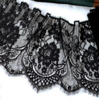 Ribete de encaje bordado Floral francés chantilly, vestido de encaje de pestañas festoneado, encaje de costura DIY, precio de 3 metros - details 1