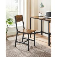 Sillas de Comedor, Juego de 4, Marco de Acero, Estilo Industrial, para Comedor, Salón, Cocina, Marrón Rústico y Negro - details 3