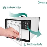 Organizador de Zapatos de Plástico Transparente con Puerta 12 Set, Plegable y Apilable, Tamaño 35,7 x 27,6 x 20,8cm Negro - details 13