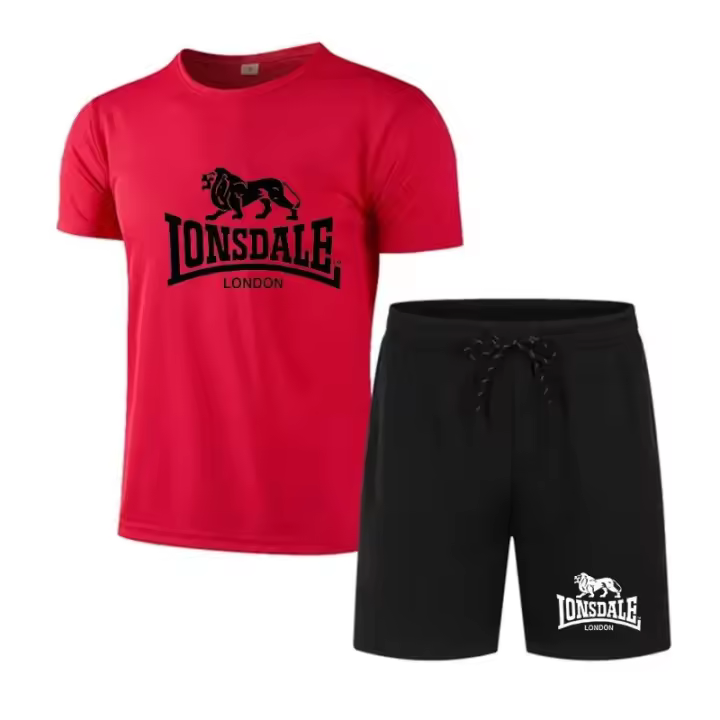 Conjunto casual de verano para hombre, pantalones cortos, camiseta de manga corta, conjunto deportivo transpirable y de secado rápido - 1