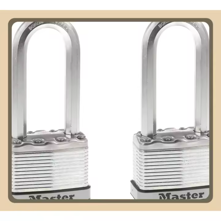 M5XTLJ Magnum Candado de acero laminado, paquete doble con llave, plateado, paquete de 2 - 1
