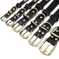Juego auténtico perros, collares personalizados de cuero genuino mascotas, correas personalizadas para perros pequeños, medianos - details 3