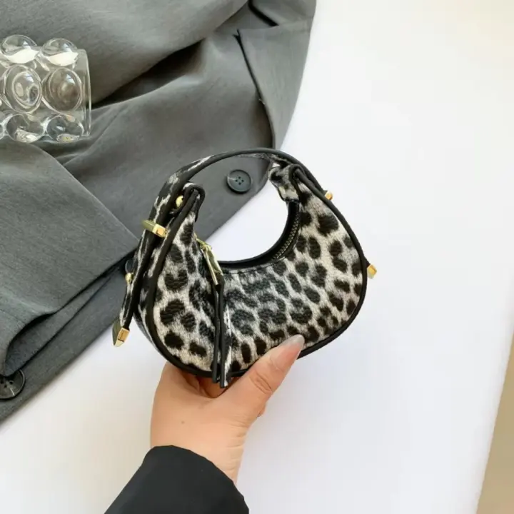 Mini bolso de mensajero de cuero con estampado de leopardo bolso de mensajero de moda para mujer de moda bolso de mujer - 1