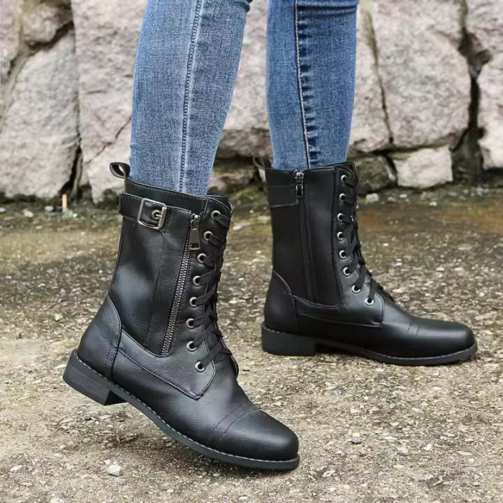 Botas martin para mujer, zapatos con cordones, botas cortas para exteriores, Otoño e Invierno - 1