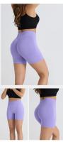 pantalones cortos clásicos de verano para mujer, pantalones cortos deportivos de yoga para correr, gimnasio, transpirables, cómodos, de cintura alta, sin costuras, pantalones cortos de yoga de secado rápido - details 18