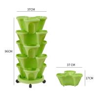 ETA de plástico de flores apilable vertical, soporte para plántulas de fresa, éter vegetal, decoración de jardín ETA de tres pétalos, 1 pieza. - details 0
