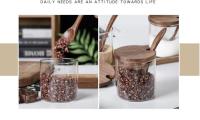 Tarro de condimentos de cocina, botella de vidrio para especias y pimienta, recipiente para refrigeración de alimentos, granos, azúcar, con tapa de madera, tarro de sal - details 9