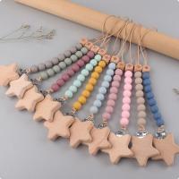 Cadena de silicona para chupete de bebé, cadena suave de grado alimenticio, con cuentas anticaída, Clips molares - details 0