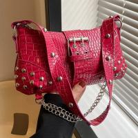 Bolso gótico de mujer retro con correa de cuero con cremallera, casual - details 6