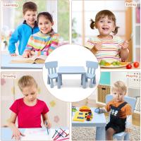 Juego de Mesa y Silla Infantil, Mesa con 2 sillas de plástico para niños, Conjunto de pupitres de Actividades para niños, Set de Mueble Infantil de 3 Piezas, Apto para 1-7 años (Azul) - details 4