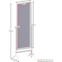 Espejo rectangular de cuerpo entero, de pie, de madera, giratorio, para dormitorio, pasillo, cómoda, color blanco - details 5