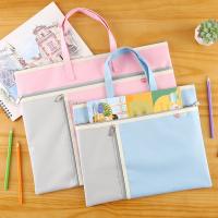 Bolsa de almacenamiento de libros portátil, organizador de archivos de mano de tela Oxford con asa, bolsas de malla con cremallera de gran capacidad para estudiantes - details 7