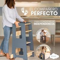 Taburete Infantil - Torre de Aprendizaje Montessori 1 año - Juguetes Montessori 1 año - Torre Montessori (Gris) - details 1