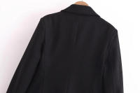 TRAFZA, abrigos informales para mujer, liso, cuello vuelto, manga larga, bolsillos, doble botonadura, nueva moda de primavera, chaqueta holgada - details 9