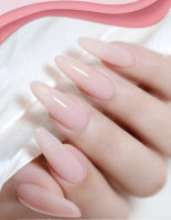 Arte Clavo-esmalte translúcido en Gel para uñas, Gel semipermanente para manicura UV LED, color rosa Nude y blanco lechoso, 15ML - details 7