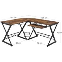 Escritorio de Esquina Forma L Mesa de Ordenador Ideal para Estudio y Juegos Ahorro de Espacio - details 18