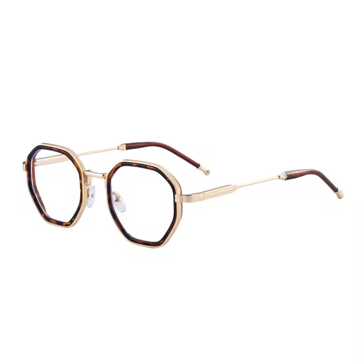 Gafas de sol poligonales nuevas y a la moda 2025 para hombre, gafas de sol con patillas de metal de tendencia y personalidad para hombre - 1
