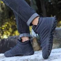 Zapatos descalzos con punta ancha para mujer y hombre, calzado minimalista forrado de piel, suela cero caída, botas de nieve cálidas para caminar al aire libre, Invierno - details 5