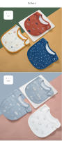 3pcs/set Pañuelos De Comida Para Bebé Niño Y Niña Impermeables Delantal De Algodón Con Diseño De Dibujos Animados Accesorios Para Bebés De 0-1 Años - details 7