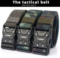 Cinturón táctico militar de nailon para hombre, accesorios de supervivencia para exteriores, hebilla magnética de liberación rápida, color negro - details 0