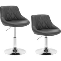 Taburete de Bar de Terciopelo Alto Regulable en Altura Diseño Giratorio para Peluquería - details 9