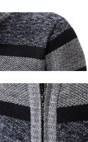 Nuevo abrigo de punto polar para hombre, cárdigan liso grueso, Tops, moda Otoño Invierno, cuello levantado, suéter de asuntos comerciales para hombre - details 6