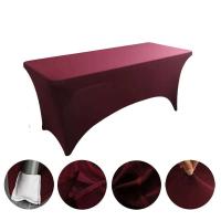 Manteles de Lycra de 6 pies, cubiertas de mesa de cumpleaños de hotel de boda de alta elasticidad para plegables de 4 pies, 5 pies, 6 pies y 8 pies - details 25