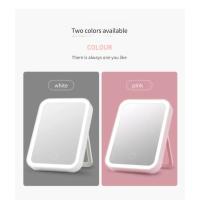 Espejo de maquillaje, espejo de tocador LED compacto portátil recargable por USB con pantalla táctil, espejo de maquillaje con atenuación - details 13