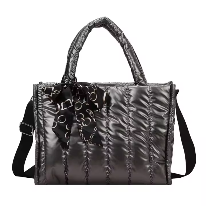 Bolso de mano para mujer, impermeable, de nailon, grande, con cremallera, para la escuela, viajes, compras, uso diario. - 1