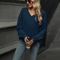 Top para mujer, camiseta holgada lisa con cuello en V, ropa popular coreana elegante de liquidación, años 90 - details 25